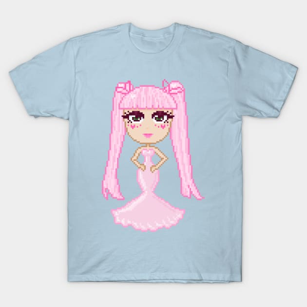 PINK HAIRED PIXEL DIVA! T-Shirt by ShinyBat